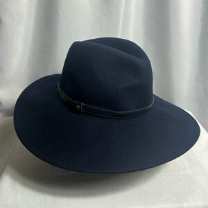Forever 21 Felt Fedora Hat NWT Navy Blue Size M/L